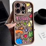 Goodcase🔥Ready Stock🔥Casing for Oppo A17 A18 A57 A58 A38 A98 A79 Reno 8T 6  A92 A16 A1k A3s A15S A52 A5s A9 A12 A77A15Matte Liquid Silicone Phone Case Cute cartoon animal graffiti Case Shockproof Soft Case เคสโทรศัพท์ oppo