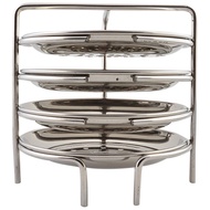Stainless Steel Idiyappam Stand with 4 Plates | Vegetable Steamer Utensil | Pack of 1 - Silver Color