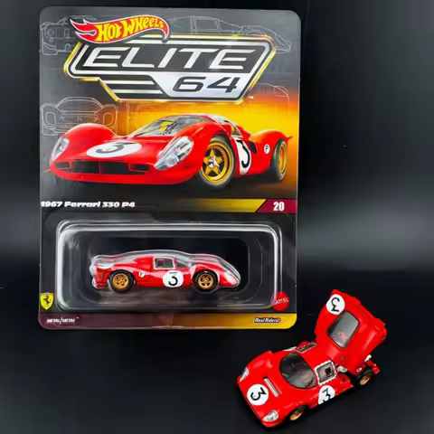New Sale Hot Wheels Elite Serise 1/64 Scale 1967 Ferrari 330 P4 Le Mans Race Car Diecast Collectible
