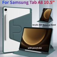 720° Rotating Stand Case For Samsung Galaxy Tab A8  10.5"SM- X200 sm-X205C Tablet Casing Acrylic  Fl