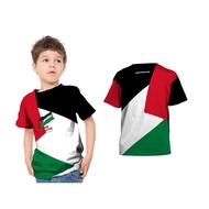 Pray For Palestine Children's T-Shirt Palestine Flag 01 Fullprint Custom | Kaos Baju Anak Pray For P