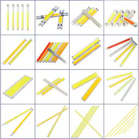 Cob Led Strip Light 12V 9V 5V 3V Lighting Bulb 1W 2W 3W 5W 10W 20W LED Bar Lights Blue Green White Y