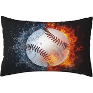 Baseball Throw Pillow Case Cover for Boys Room, 30 x 20 Inch Sports Themed Pillowcase with Water and