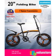 20 inch Folding Bike with Shimano 7 Speeds Alloy/Carbon Steel for Adult and Teen Basikal Lipat 20" 折叠脚车