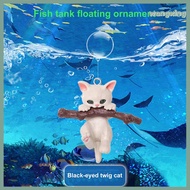 [wangxing.]1 Set Fish Tank Decoration Exquisite Mini Cat Statue Ornament with Small Floating Ball Aq
