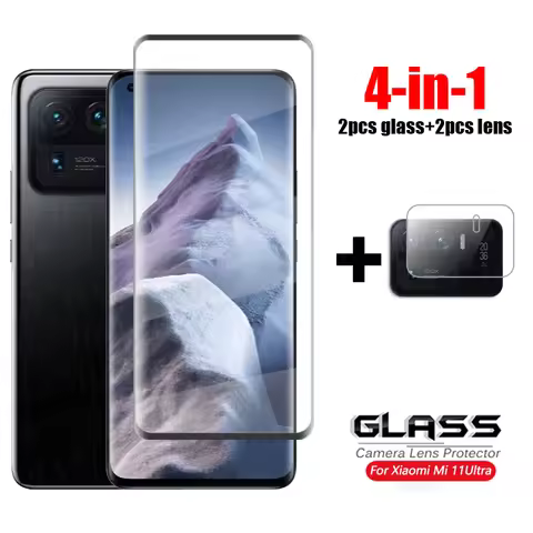 For Glass Xiaomi Mi 11 Ultra 3D Full Curved Cover Tempered Glass Mi 11 Ultra Camera Lens Film Screen