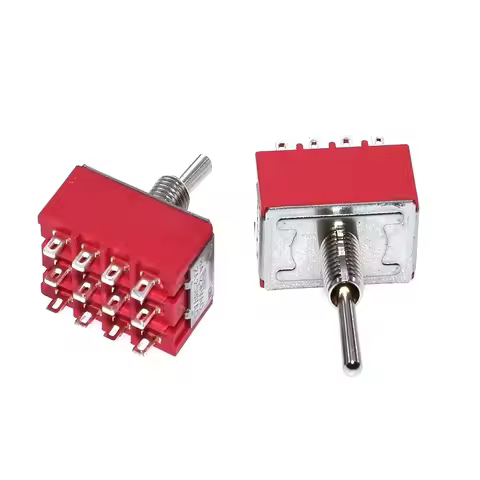 1pc MTS-402/403 Toggle Switch Red 12Pins 2/3 Position,ON OFF ON 4PDT 5A/120V-2A/250VAC