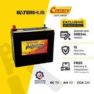 [Installation Provided] 50B24L Century MF12 Heavy Duty | Car Battery Waja Vios Civic Almera Accord NS60L NS60 BateriHub