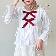 Cirebon Cloth - Leona Ribbon Blouse Women's Coquette Blouse Women's Coquette Blouse/