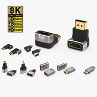 8K HDMI 2.1 Adapter Male to Female Extender Mini / Micro HDMI-compatible Cable Extension 8K 60Hz 4K 120Hz for Laptop PS5 TV Hdmi