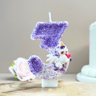 Unicorn Birthday Number Candle 0-9 Number Candle Decoration Party Atmosphere