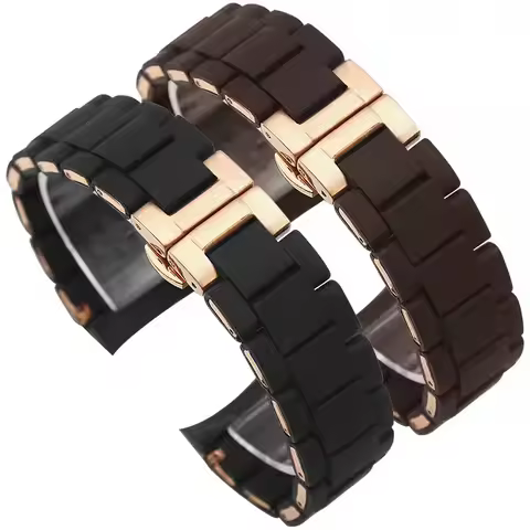 high quality curve end watchband for Armani AR5905 5890 5919 5906 5891 5920 watch band 20mm 23mm bla