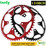 LANFY MTB Crankset Folding bike Chainwheel Chainring Plate Ultralight 50T 52T 54T 56T 58T 60T Road Bicycle CNC Climbing Power Narrow Wide 130BCD/Multicolor