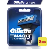 Gillette Mach3 Turbo Replacement Cartridges 8 Pcs