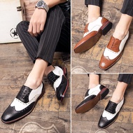 XA245 Sakurabox Men's Borgue Leather Shoes Plus Size 38-48 Formal Dress Shoes Men Wedding Leather Cal Shoes DES