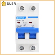 SUER Circuit Breaker, 25A/40A/50A/63A 2P 400V AC 2P Circuit Breaker, Durable DZ47-63 Miniature Circu