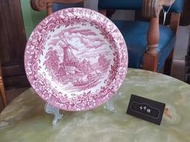 【卡卡頌 歐洲跳蚤市場/歐洲古董】歐洲老件_Royal Tudor古英國風情 風景 紅白瓷盤 飾盤 p1025