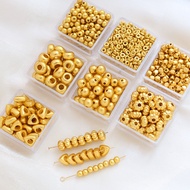 Gold Retention Sand Gold Frosted Straight Hole Spacer Beads Pumpkin Beads DIY Handmade Jewelry Bracelet Necklace Accessories Material