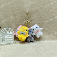GANTUNGAN Keychain Bag Charm Cat Keychain Cat Bag Accessories Fur