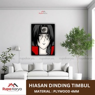 Itachi Uchiha Anime Embossed Wall Decoration – Aesthetic 4mm Plywood Wood Decoration