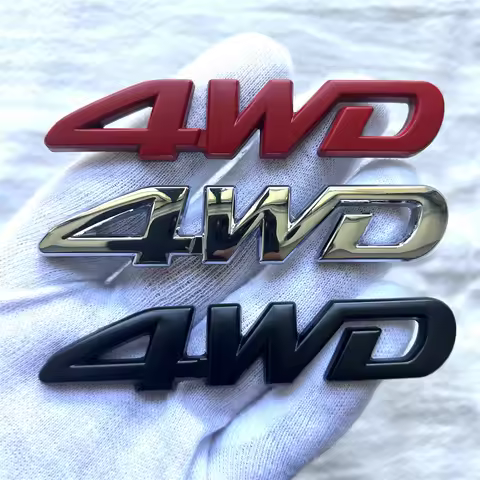 3D Chrome Metal Car Letters Logo 4WD Car Fender Side Rear Trunk Emblem Badge Sticker Decals