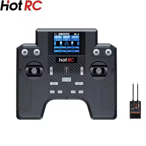 HotRC HT-8A 8-Channel 1.7inch Color Screen Remote Control f-08a Receiver Supports 2 Power Supply Mod