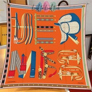 90x90cm Square Silk Scarf with Pattern - 90x90 Bandana Silk Square Scarf - BEAUTIFUL High Quality Tu