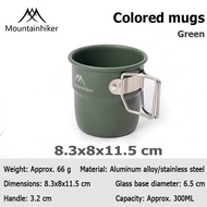 MOUNTAINHIKER  Aluminium Alloy Water Cup Tea Cup Coffee Mug With Foldable Handles For Outdoor Light 