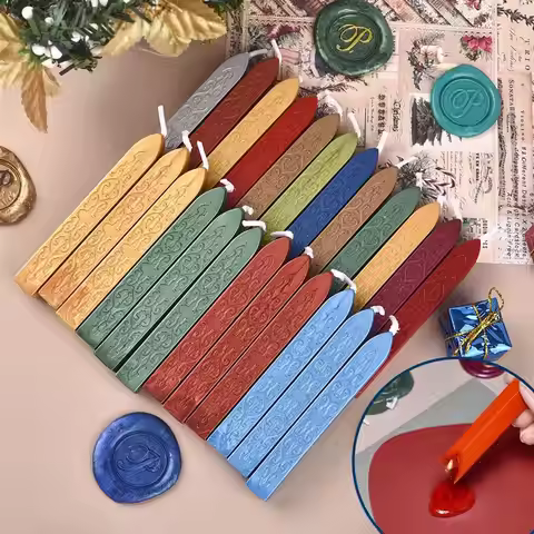 5pcs Wax Seal Sticks, Antique Sealing Wax Sticks With Wick For Postage Letter Retro Vintage Wax Seal