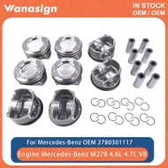 Engine Pistons Rings Set Fit 4.6 4.7 L For Mercedes-Benz E500 S500 C218 CLS550 X166 GL450 GL550 M278