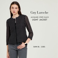 Guy Laroche womans jacket Jacquard Stripe Cardigan Light jacket  แจ๊คเก็ตผู้หญิง คอกลม แขนสามส่วน สี
