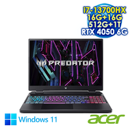 【全面升級特仕版】ACER Predator Helios Neo 16 PHN16-71-7121 黑 16吋電競筆電 (WUXGA IPS 165Hz/Intel i7-13700HX/16G+16G DDR5/512G+1T PCIE SSD/NVIDIA RTX 4050 6G/WIN 11)