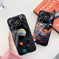 HP (U 462) Realme C63 Glass Softcase with aesthetic motif - Casing Realme C63hp - Realme C63 Glossy 