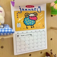 2027 New Year Lamb Wall Calendar Household Style Illustration Creative Wall Hanging Decoration Clock