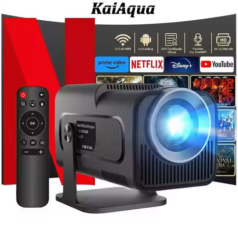 New HY320 4K Android 11 Projector Native 1080P 390ANSI Dual Wifi6 BT5.0 1920*1080P Cinema Portable P