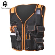 [Serenable] Tool Vest Chest Bag Multi Pockets Oxford Cloth Work Vest for Men Carpenter Vest Construc