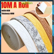 EEM 10Meters/Roll 3D Pattern Sticker Wall Trim Line Skirting Border Decor Self Adhesive Household Wa
