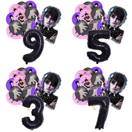 Wednesday Addams Nevermore Enid Horror Thing Netflix Theme Birthday Party Foil Latex Balloon Decorat