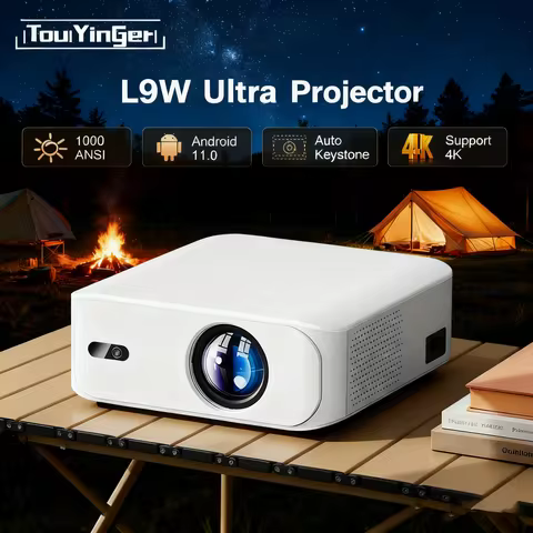 Touyinger L9W Ultra Mini Portable Full HD Projector Android Smart Beamer TV Video Auto Keystone Corr