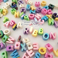 [3pc] Luxury UV Colorfult Dove Beads 3D Alphabet Letters Luxury UV Alphabet Beads Large Hole Letter 
