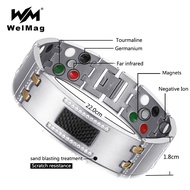 WelMag 11.11 Fashion Exquisite Crystal Magnetic Titanium Bracelets Bangles for Men Germanium Tourmal