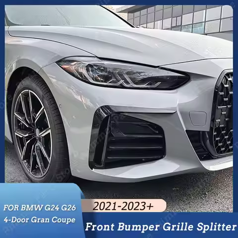 Car Front Bumper Side Splitter Spoilers For BMW 4 Series G24 G26 430i i4 M50 4-Door Gran Coupe 2021-