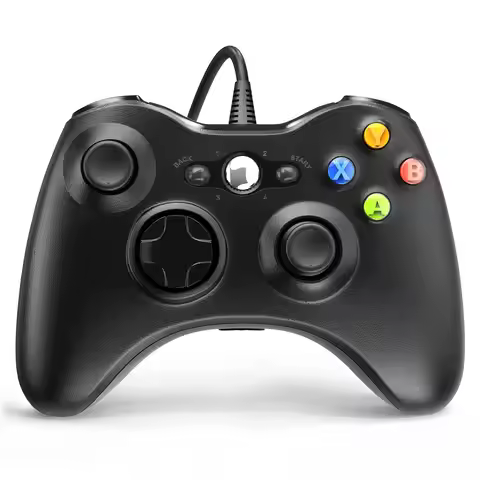 Wired Gamepad For Xbox 360 Game Controller with Dual-Vibration Turbo Compatible with Xbox 360/360 Sl