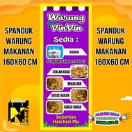 Spanduk Banner Backdrop Warung Jajanan custom Terbaru / spanduk makanan / ukuran 160x60 / bisa COD