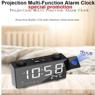 💖READY STOCK💖Projection Clock Creative Alarm Clock La ser Multifunction Digital Clock FM Radio Clock Time Projection
