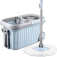 Spin Mop and Bucket System with 2 Microfiber Mop Heads with Detergent Dispenser for Floor Cleaning Decoration