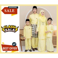 (SOFT YELLOW)SET FAMILY QUEEN LATEEFA SONGKET TABUR KURUNG IBU ANAK BAJU MELAYU CEKAK MUSANG AYAH AN