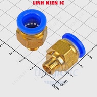 [2 Pieces]- PC12-M10-1.25 Pneumatic Pipe Connector 12mm External Thread 10mm Thread Step 1.25mm Linh