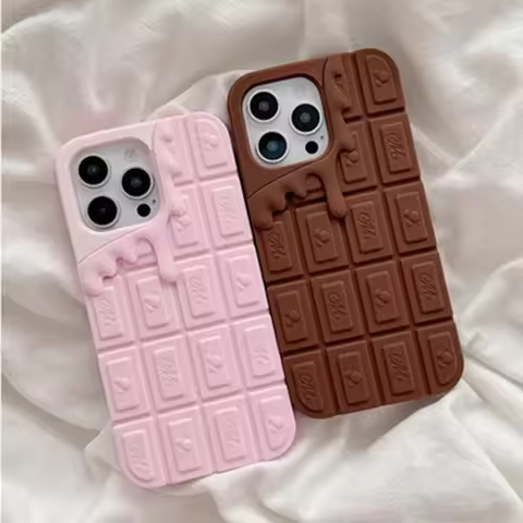 3D Cute Chocolate Soft Silicone Case for IPhone 16 15 14 13 12 Pro Max 16Pro 15Pro IPones I16 I15 I1