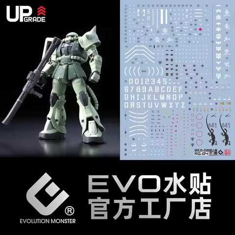 EVO Model Decals RG04 For 1/144 RG 04 MS-06F Zaku II White Ogre Fluorescent Water Stickers Hobby DIY